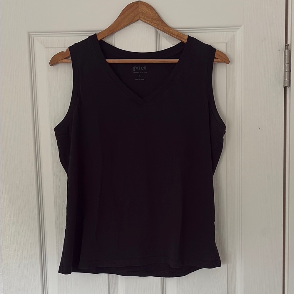Pact Black Sleeveless Tank Top